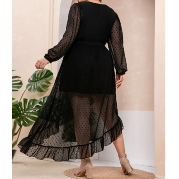 LAST PACK size luxe ruffle hem wrap belted dress - Picture 4 of 7